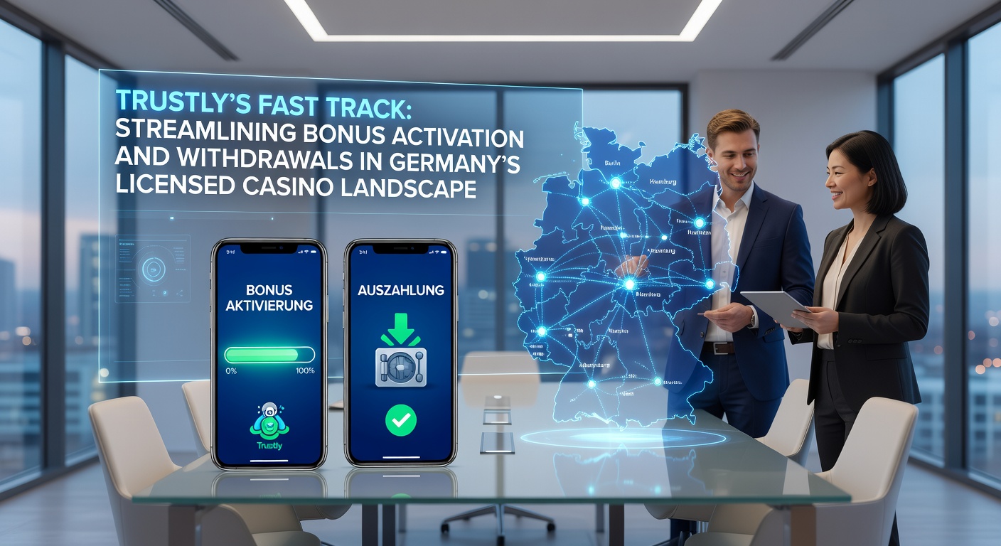 Darstellung von Trustlys Fast Track mit schnellen Transaktionen in einem digitalen Casino-Umfeld